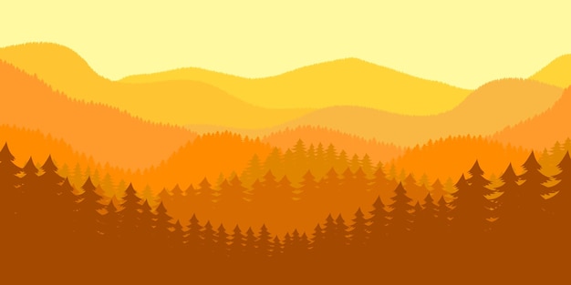 Forest landscape background  illustration
