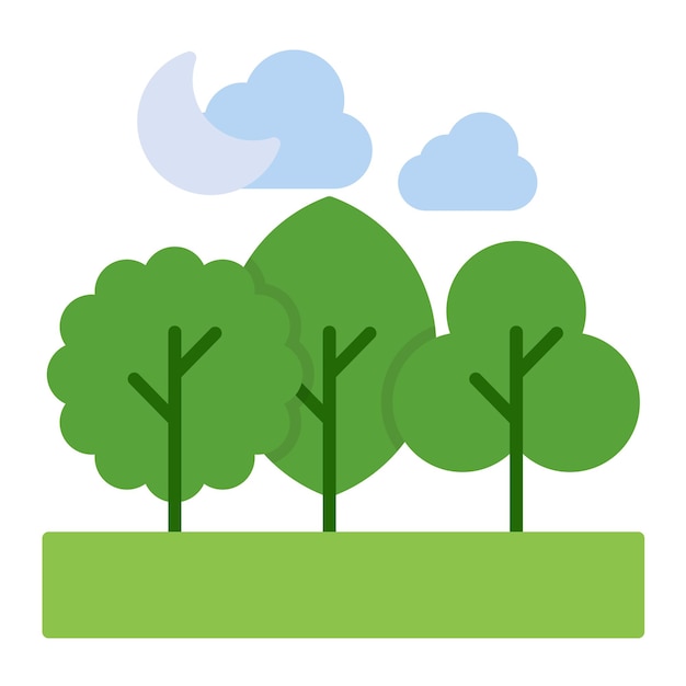 Forest Landscape Flat Illustration