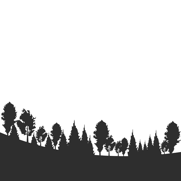 Vector forest landscape silhouette