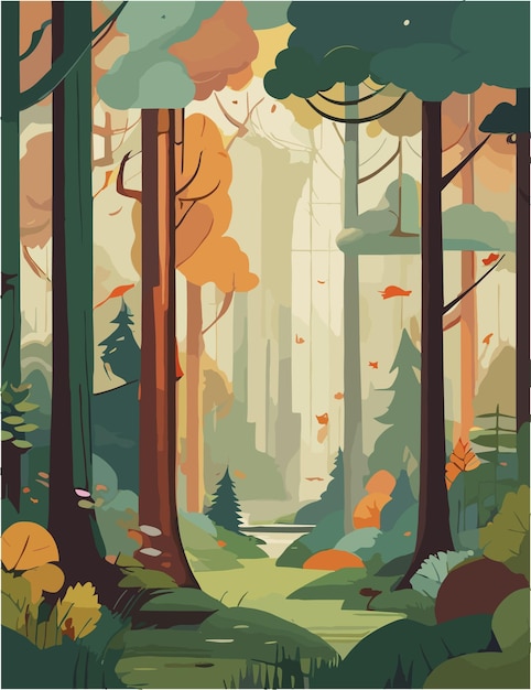 a forest landscape with green vibes
