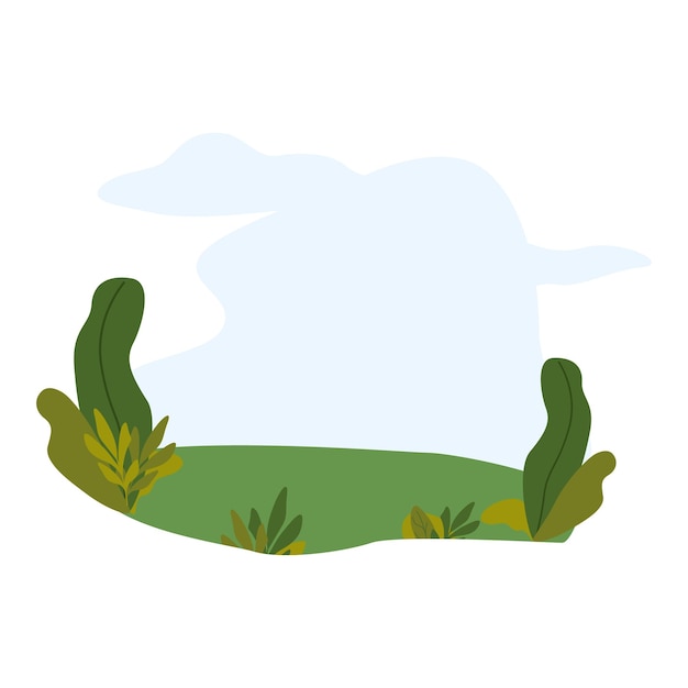 Vector forest leaves landscape in flat deign panorama background