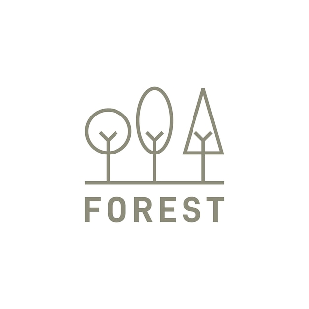 Forest Line Art Logo Design