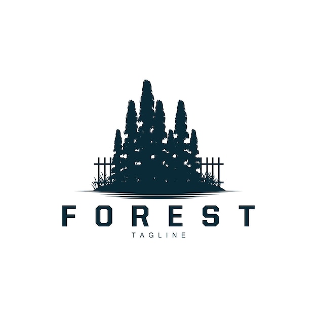 Forest logo jungle adventure simple design vector illustration template