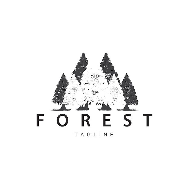 Logo forest jungle adventure modello di illustrazione vettoriale di design semplice