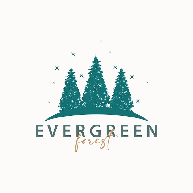 Vector forest logo vector forest wood with pine trees design inspirational badge label illustration