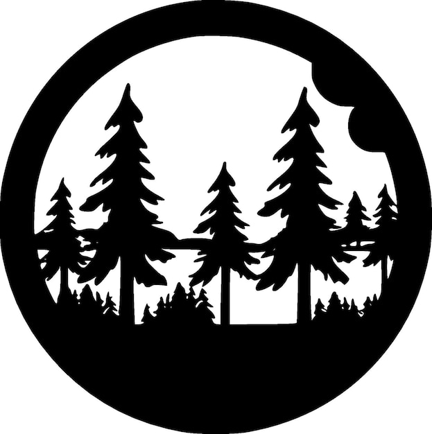 Forest Minimalist and Flat Logo Vector illustration