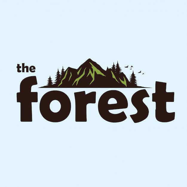 Forest mountain adventure logo template