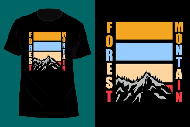 Forest Mountain T-shirtontwerp Retro Vintage