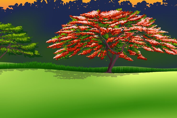 Vector a forest nature scene landscape nature background