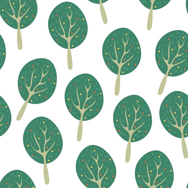 Forest nature tree plant seamless cover pattern background graphic element vector