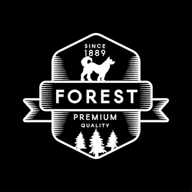 Forest negative space logotype template