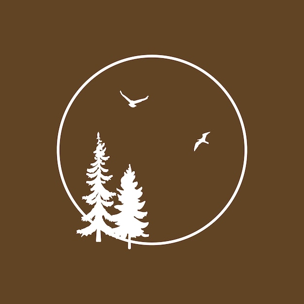 Vector forest pine trees logo icon vector template design