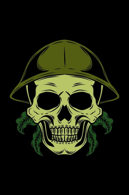 Forest ranger skull vector illustration