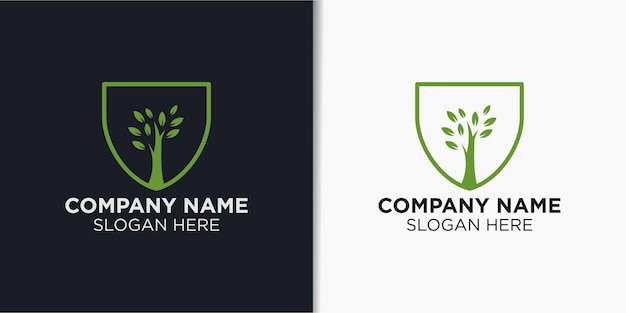 forest safety logo design vector nature logo template