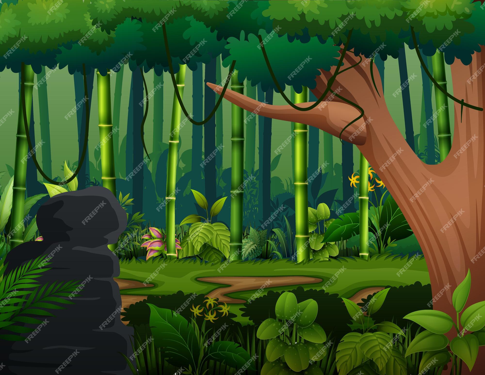 Animated jungle background Vectors & Illustrations for Free Download |  Freepik