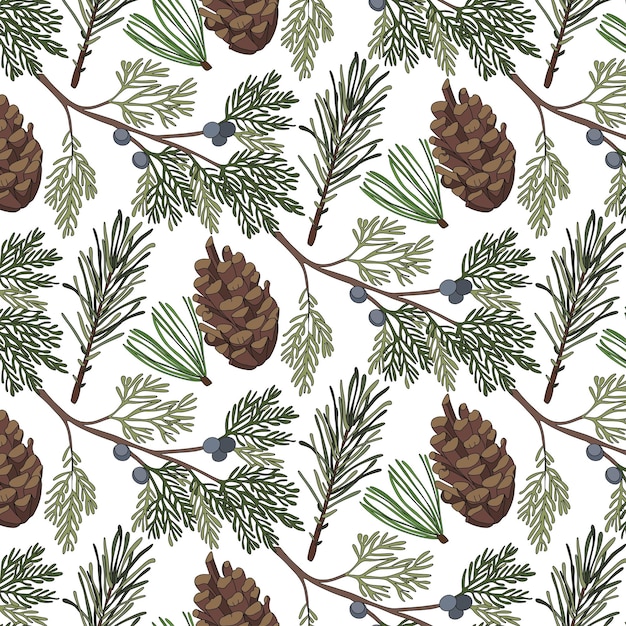 Vector forest seamless vector pattern.