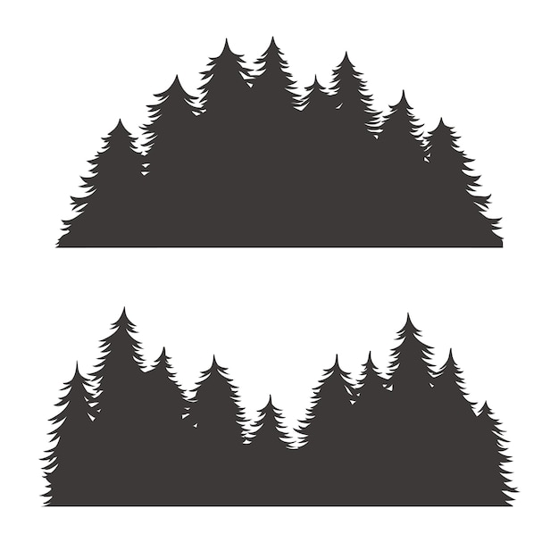 Vector forest silhouette for emblem and logo nature theme