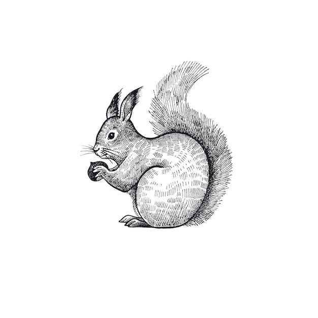 Forest squirrel illustration of the animal.