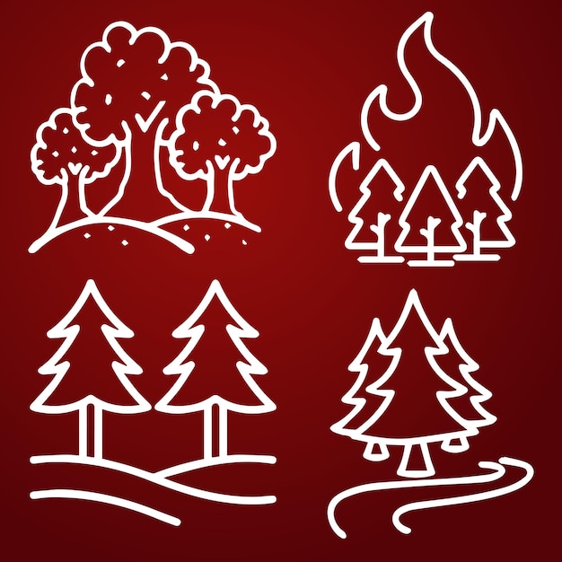 Forest or Tree logo or icon set vector