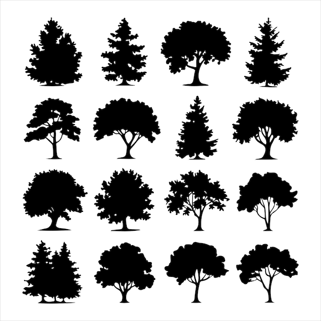 forest tree silhouettes