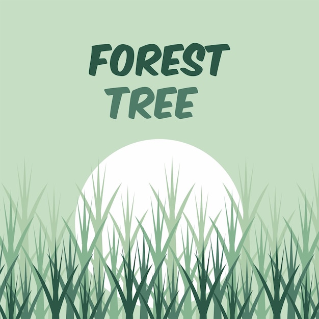 Vector forest trees are dense and green