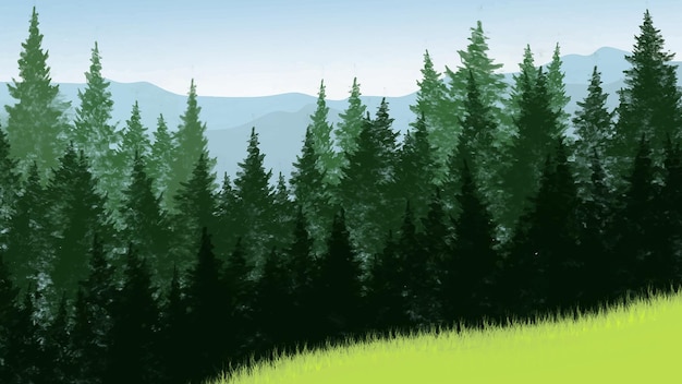 Vector forest vector illustration