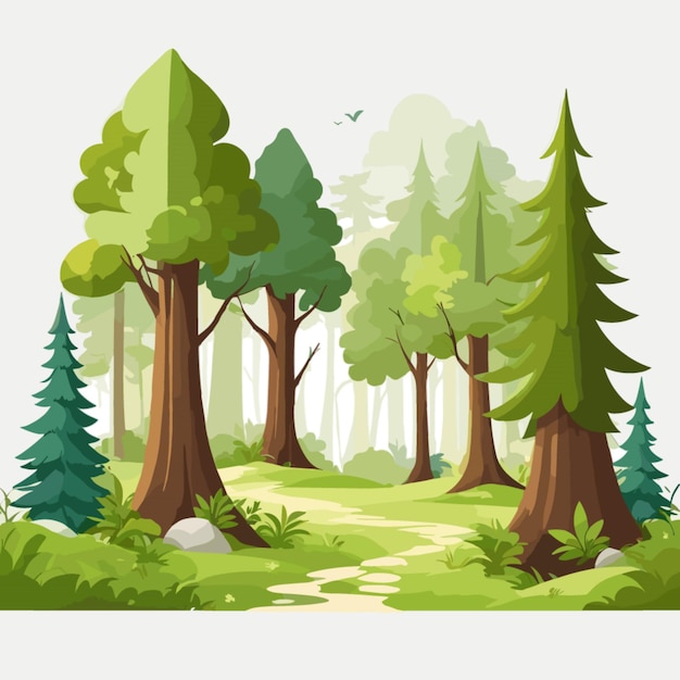 Forest vector on white background