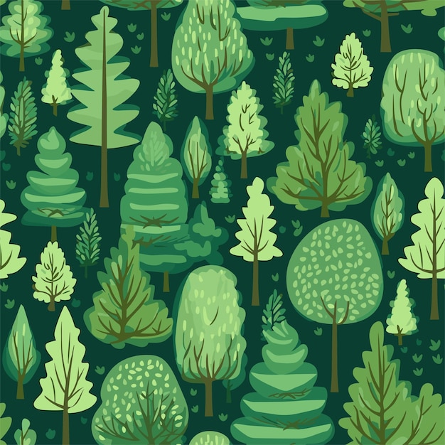 Vector forest wildlife seamless pattern