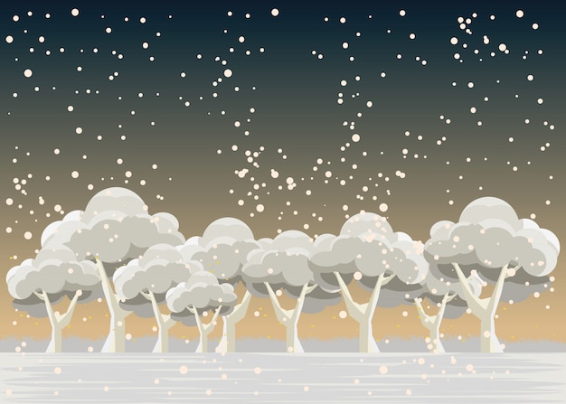 Vector forest in winters vector illustration