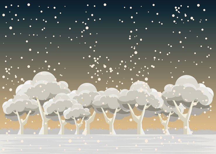 Vector forest in winters vector illustration 