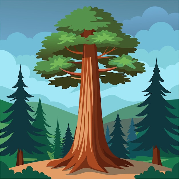 A forest with a tree on the top of it | Premium AI-generated vector