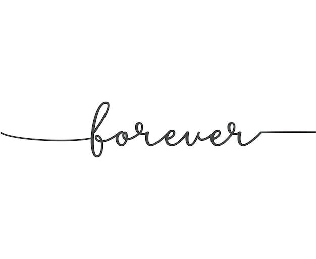 Forever, quote, minimalist banner, vector illustration