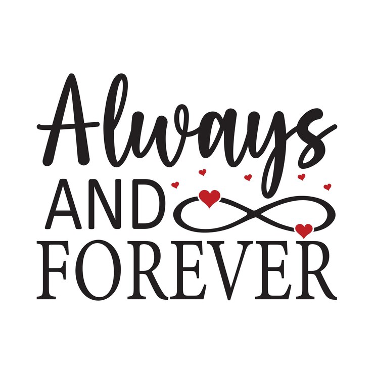Vector forever valentine typografie t-shirt ontwerp vector