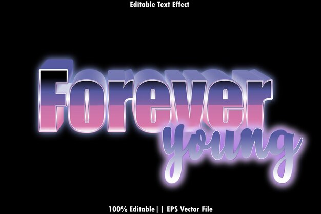 Forever Young Editable Text Effect Modern Style