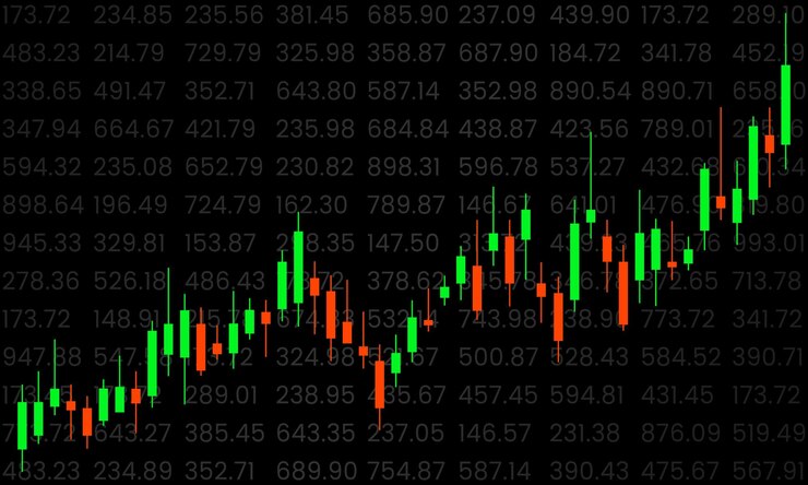 Vector forexstatistieken kaars financiële handel uitwisseling economie gegevens achtergrond vector