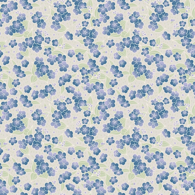 Vector forget me not floral seamless pattern