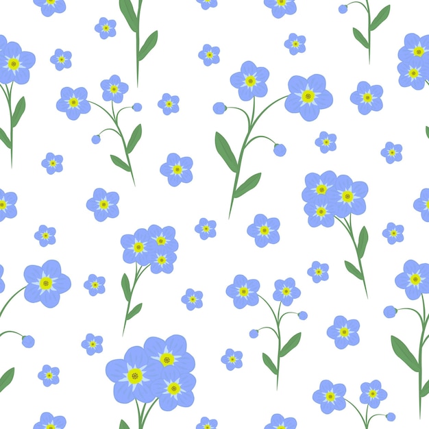 Forgetmenot flower seamless pattern in tender shades