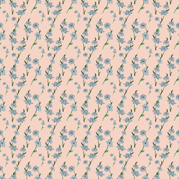 Forgetmenot flowers seamless pattern drawing for the design of textiles fabrics wallpapers