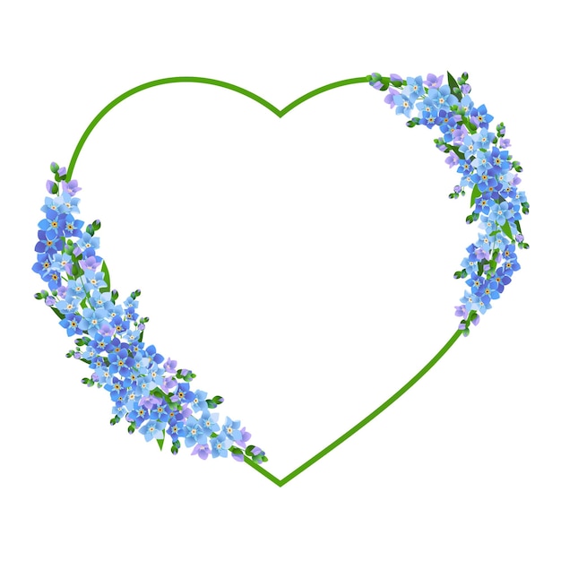 Vector forgetmenots blossom heart for mothers day