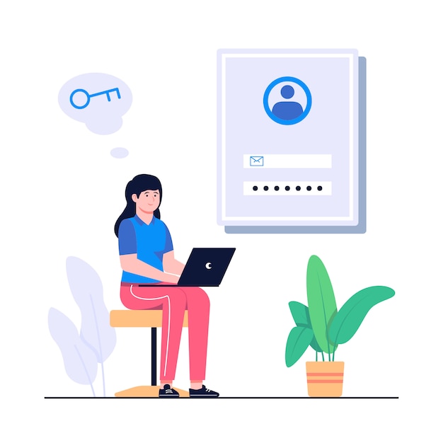 Vector forgot the password concept flat illustration