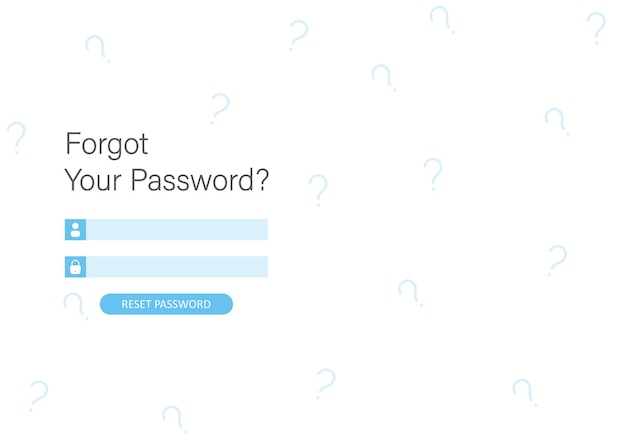 Forgot the password Concept of forgotten password key account access blocked access