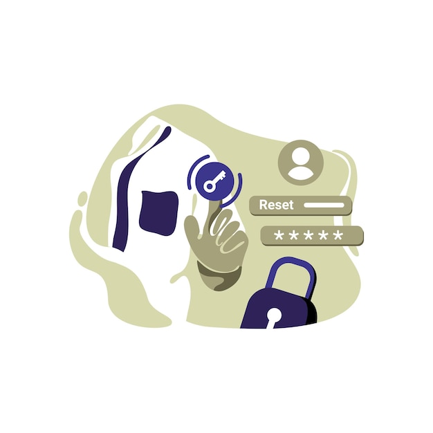 forgot password reset Icon Illustration vector for website mobile app, concept man hitting