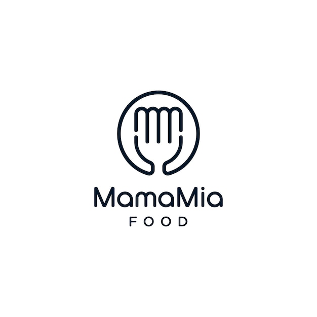 Fork Food с начальной буквой MM Logo Design Inspiration