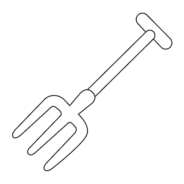 Fork garden outline vector on white background