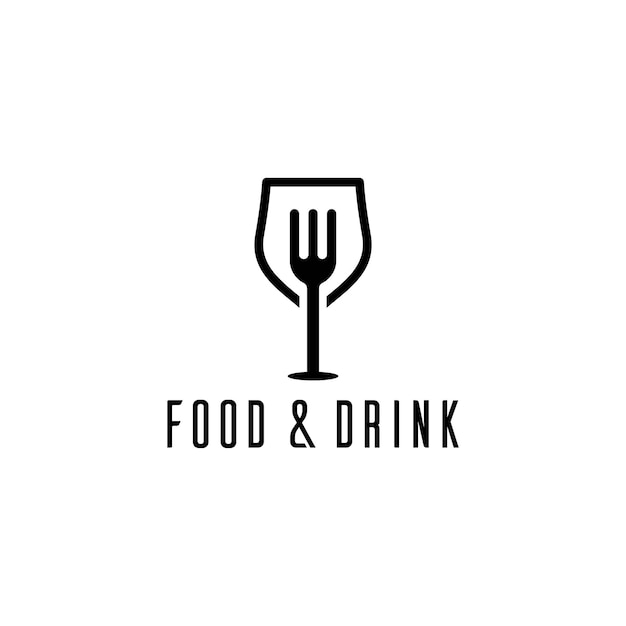 fork and glass logo. food and drink icon vector illustration.