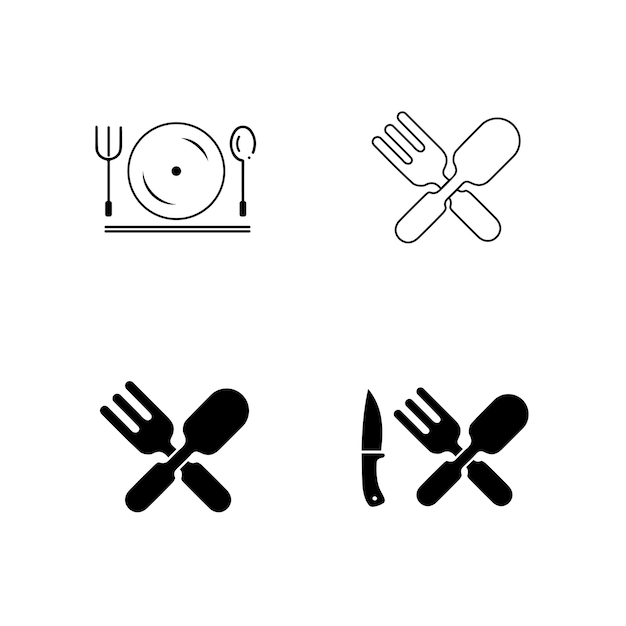 Vector fork knife and spoon icon design