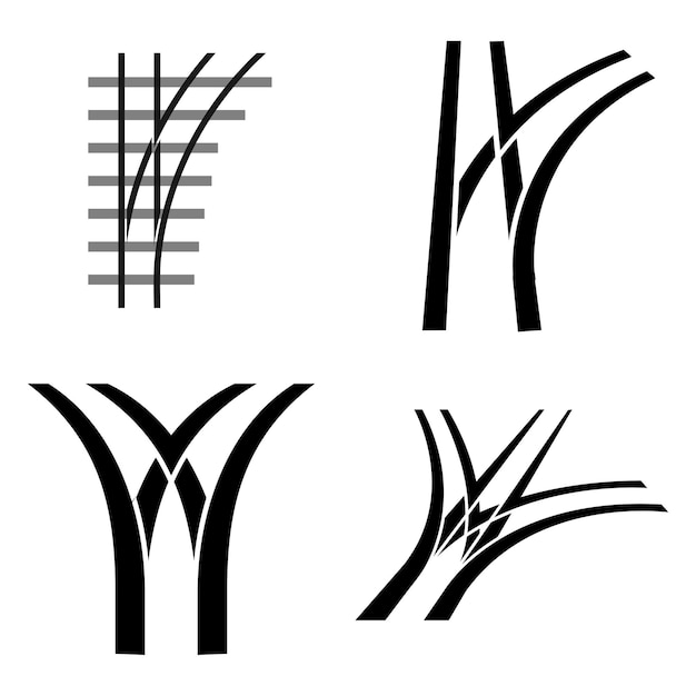 Fork rail icon vector