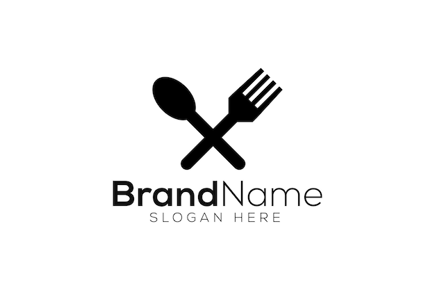 Fork and spoon icon design template