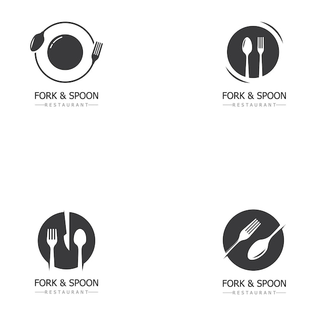 Vettore icona della cucchiaia forchetta segno del ristorante e simbolo progettazione vettoriale