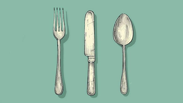 Vector fork spoon and knife